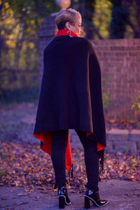 Black/Red Sweater Shawl