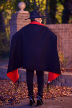 Load image into Gallery viewer, Black/Red Sweater Shawl