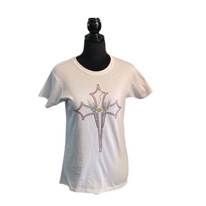 Shield of Strength Crystal Shirt - faith based apparel - White