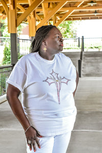 Shield of Strength Crystal T-Shirt - faith based shirts - White