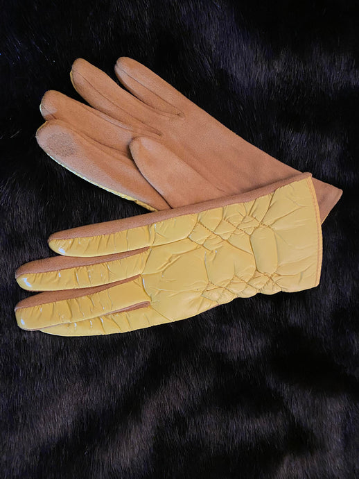 Yellow Patent Gloves