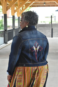 Our bedazzled denim jackets are jeweled with crystals and rhinestones.  Edit alt text