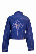 Load image into Gallery viewer, Blue Jean Jacket w/Clear Crystals